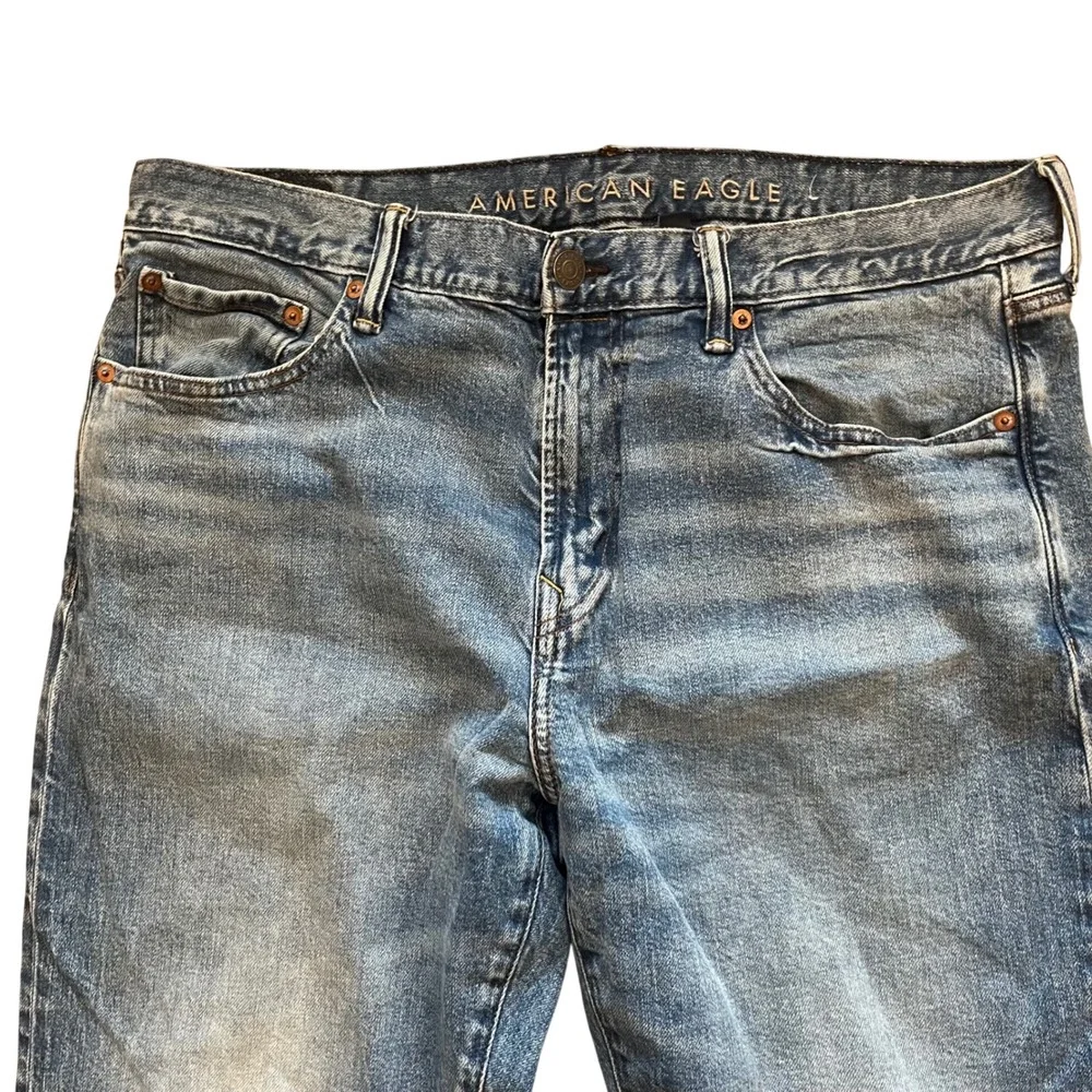 American Eagle Flex Mens Jeans 36x30 Medium Wash Blue Straight Leg Denim‎